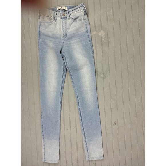 Hollister Size 1 Womens Jeans Mid Rise Skinny Light Wash Stretch - Picture 1 of 3
